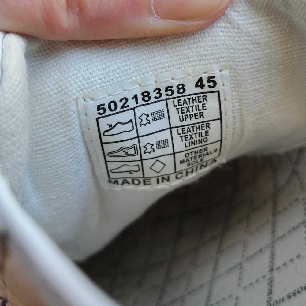 Hugo Boss White Leather Retro Sneakers Size 12 - Picture 8 of 9